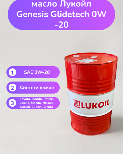 Моторное масло Лукойл Genesis Glidetech 0W-20